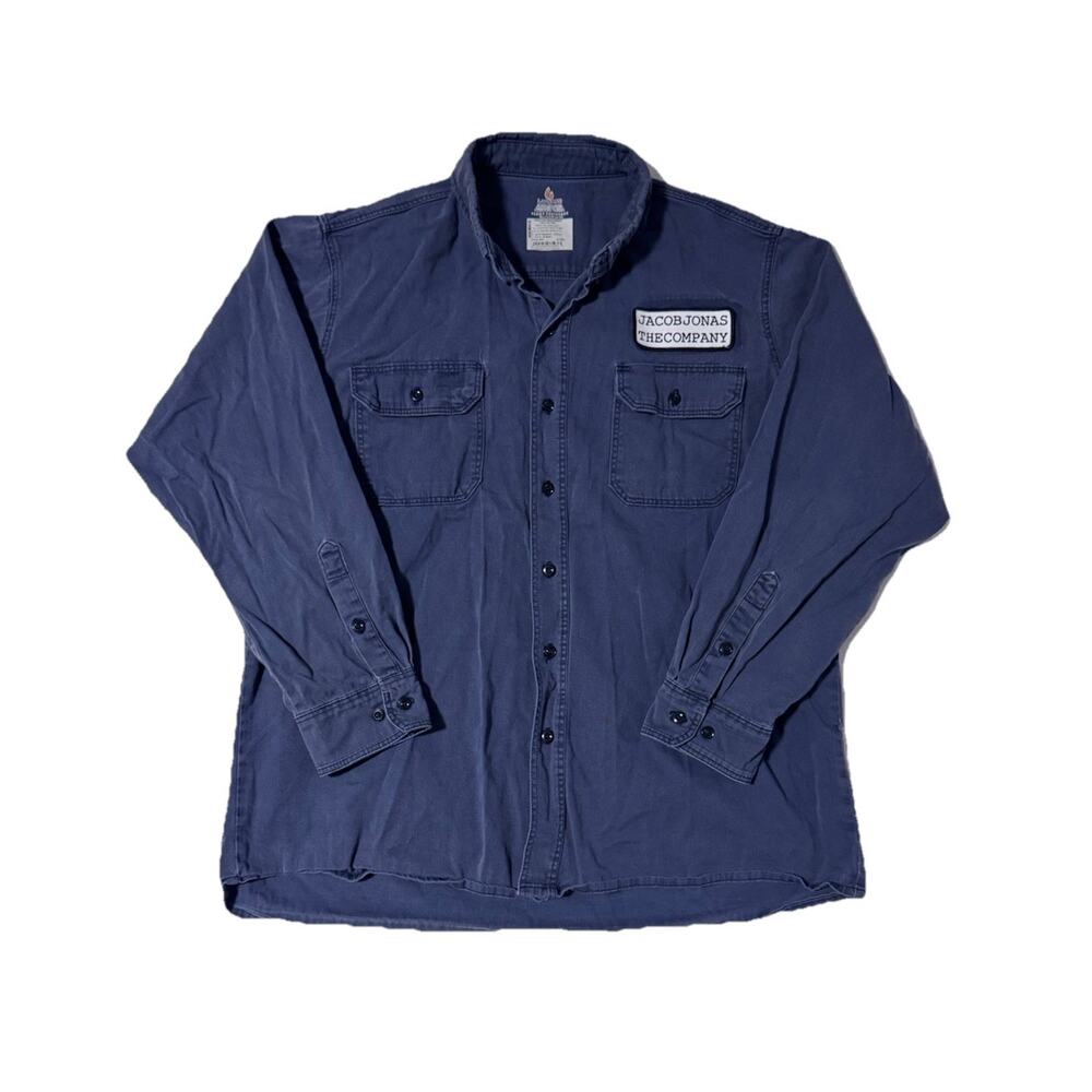 LAPCO FR Long Sleeve Blue Button-Down Shirt - Size XL - Workwear Fire Resistant